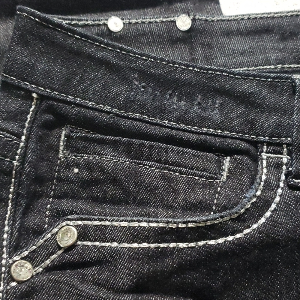 Black Jeans w Embellished Pockets, Sz 15, Shorty Brand - Picture 8 of 8